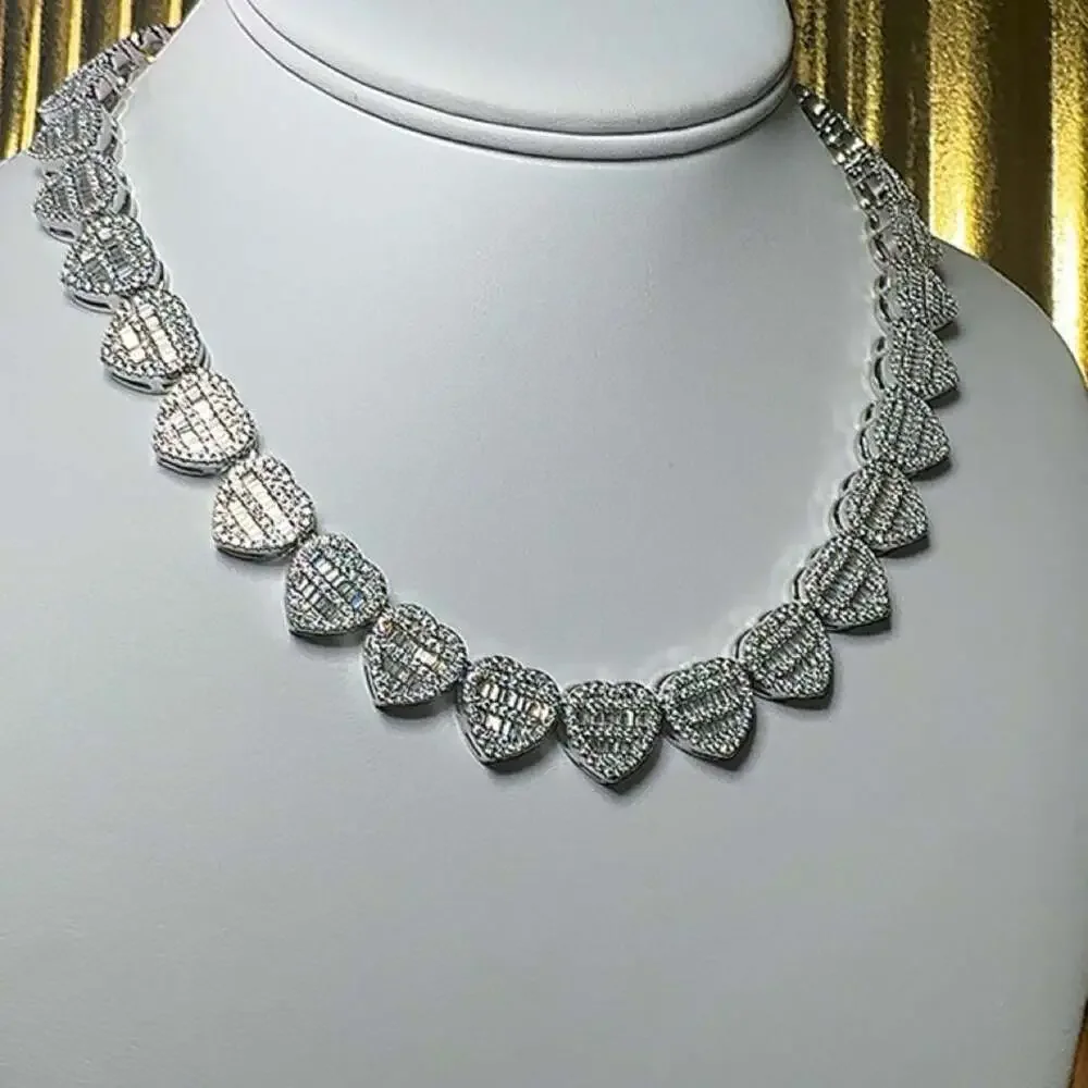 Baguette Heart Necklace 16inch